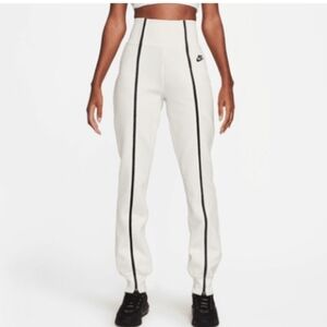 Nike White Track Pants with Black Stripes